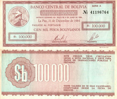 Bolivia / 100 000 Bolivianos / 1984 / P-188(a) / XF - Bolivien