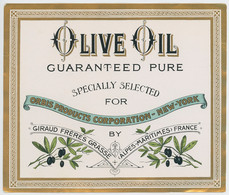 Etiquette - Olive Oil - Giraud Frères - Grasse - Etichette