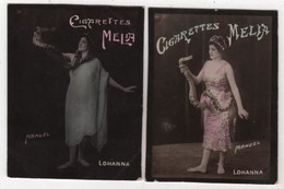 CARTES CIGARETTES MELIA ALGER Tirage L Série 10 Lot De 2 Artiste LOHANNA Et Son Boa Serpent Snake - Melia