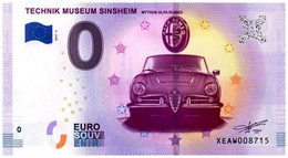 Billet Touristique - 0 Euro - Allemagne - Technik Museum Sinsheim (2019-5) - Essais Privés / Non-officiels