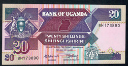 UGANDA P29a 20 SHILLINGS 1987 #BH  UNC. - Uganda