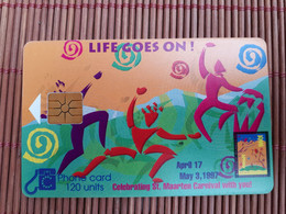 St-Maarten Phonecard 120 Units Life Goes On Used Rare - Antilles (Netherlands)