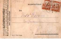 A112 - ELSO BIZTOSITO INTEZET , FIRST INSURANCE COMPANY TEMESVAR ,TIMISAORA 1918 PRIMA SOCIETATE DE ASIGURARI STAMP - Altri & Non Classificati