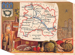 Image :  Non Classé   Chromo Département De La Marne   11,5x8.5           (voir Scan) - Otros & Sin Clasificación