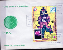 Guinea Equat. 1979, 200th American Indipendence, Clown, Rose, Overp. Year Of The Children, BF In FDC - Cirque