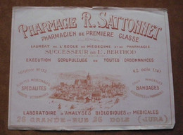 Buvard Pharmacie R.Sattonnet-Jura - Produits Pharmaceutiques