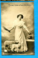 B979, Femme, Mouton, Oeufs De Pâques, 2255, Circulée Sous Enveloppe - Ostern