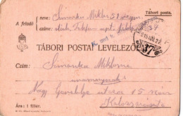 A129  -  TABORI POSTA LEVELEZOLAP INFANTERIEREGIMENT STAMP  TO KOLOSVAR CLUJ ROMANIA 1WW 1915 - Storia Postale Prima Guerra Mondiale