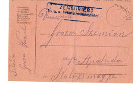 A132  -  POSTCARD ZENZURIERT CENZORED  STAMP TO KOLOSVAR CLUJ   ROMANIA 1WW 1917 - 1. Weltkrieg (Briefe)