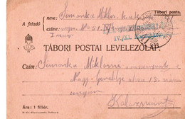 A136 -  TABORI POSTAI LEVELEZOLAP STAMP INFANTERIEREGIMENT TO KOLOSVAR CLUJ ROMANIA 1WW 1915 - WO1