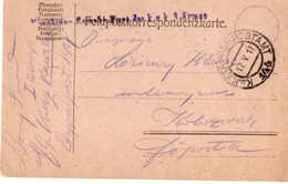 A144 -  FELPOST KORESPONDENZKARTE  STAMP  TO KOLOSVAR APAHIDA  ROMANIA 1WW 1917 - 1. Weltkrieg (Briefe)