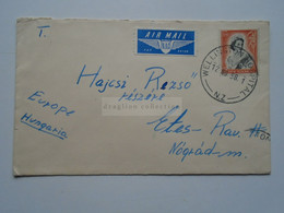 D176443  New Zealand  Airmail Cover    1958  Wellington Hospital     Sent To  ETES  Hungary  Old Royal Post Cancel W/o C - Cartas & Documentos