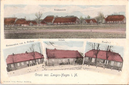 LANGEN HAGEN Techentin Mecklenburg Langenhagen Restaurant A Rods Schule Forsthof 16.8.1908 Gelaufen - Goldberg
