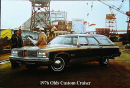 ► Automobile  Publicité OLDSMOBILE -  Ninety-Eight Wagon 1976 - Maxi Carte 17 X 12 Cm - American Roadside