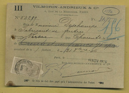 75 Paris Vilmorin Andrieux 4 Quai De La Mégisserie 15 Novembre 1906 - Agricultura