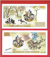 FAUX 100 FRANCS DELACROIX VRAI 127 FRANCS BANQUE DES PIEDS NICKELES 1990 SPECIMEN PAR PELLOS EDITIONS VENTS D OUEST - Pieds Nickelés, Les