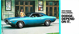 ► Automobile Publicité  Jarrett & Son HATBORO PA.  - DODGE Challenger  1972 USA  - Maxi Carte 19 X 9.5 Cm - American Roadside