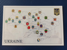 UKRAINE MAP Postcard - Cartes Géographiques