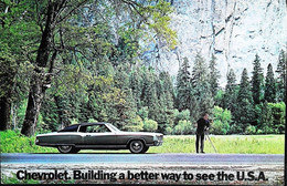 ► Yosemite National Park 1972  CHEVROLET Monte Carlo Building A Better Way To See The U.S.A. Maxi Carte 22 X 15 Cm - Yosemite