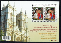 2011  Royal Wedding Day    Westminster Abbey  Souvenir Sheet Of 2 Different  Sc 2477  MNH - Neufs