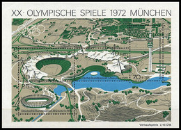 BRD MiNr. Block 7 (723-726) ** Olympische Sommerspiele München (V), Postfrisch - 1959-1980