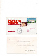 Papeete Tahiti Premier Vol Air France Papeete Tokyo Du 5 Avril 1973 - Cartas & Documentos