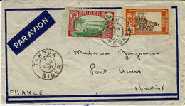 1936- Enveloppe Par Avion Affr. 2,50 F De TAHOUA / NIGER   Pour La France - Lettres & Documents