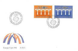 FINLANDE - EUROPA 908/909 - Cad Helsinki 7 5 1984 - 1er Jour - - Storia Postale