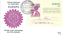 RUANDA - RWANDA - EUROPA - 1er Jour 15 Avril 1967 - 2 Enveloppes - 7e Salon Etats Africains - Blocs 8 & 9 - Usati