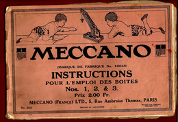 Catalogue 1916 N° 20A - 60 Pages MECCANO Instructions Boîtes N° 1 , 2 & 3 - Beaucoup De Modèles De Jouet Et Pièces - Meccano