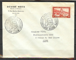 ALGERIE N° 326 SUR LETTRE OBLITERE DU XXX CONGRES FRANCAIS DE MEDECINE DU 06/04/55 - Briefe U. Dokumente