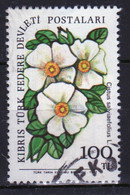 Cyprus Turkey Single 100l Stamp Issued In 1980 As Part Of The Flowers Set. - Oblitérés