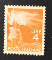 1945 -  ITALIA REPUBBLICA   -  DEMOCRATICA  -   VALORE LIRE 4  -   USATO - Autres & Non Classés