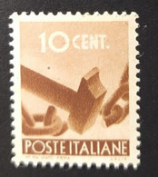 1945 -  ITALIA REPUBBLICA - DEMOCRATICA  -   VALORE CENTESIMI 10 - USATO - Other & Unclassified