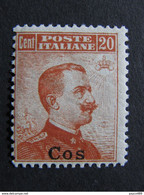 ITALIA Colonie Egeo Cos-1917- "Italia Sopr." C. 20 Senza Filigrana MH* (descrizione) - Aegean (Coo)