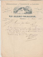 Lettre Illustrée 25/8/1898 Vve Alphonse MERCIER Mégisserie Commerce De Laines PERUWELZ Belgique - Fente Dans Le Pli - 1800 – 1899