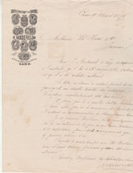 Lettre Illustrée 10/3/1876 N VANDEVELDE Distillerie Liqueurs GAND Belgique - 1800 – 1899