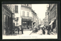 CPA Saint-Aignan-sur-Cher, Rue Du Pont, Vue De La Rue - Saint Aignan