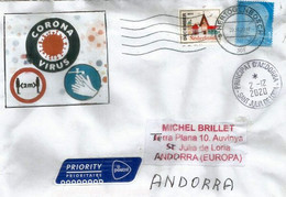 Brief Uit Noord-Brabant, Gestuurd Naar Het Prinsdom Andorra Tijdens De Lockdown Van Covid 19,met Coronavirus-preventies - Storia Postale