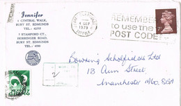 38593. Carta BURY St. EDMUNDS (Suffolk) 1979, TAXE, To Pay, Tasada - Unclassified