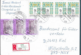 Hungary - NICE 1999 MULTI STAMP  REGISTERED   COVER  TO KIEL GERMANY     - 1826 - Lettres & Documents