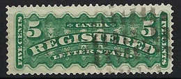 CANADA Recommandés 1875: Le Y&T 2a, Belle Nuance Vert Foncé, Obl. - Registration & Officially Sealed