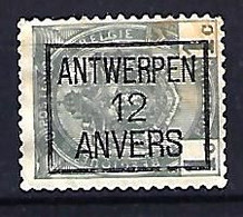 Belgium 1907  Precancel 1c (o) Mi.78  (12 Antwerpen) - Roulettes 1900-09