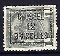 Belgium 1907  Precancel 1c (o) Mi.78  (12 Brussel) - Roulettes 1900-09