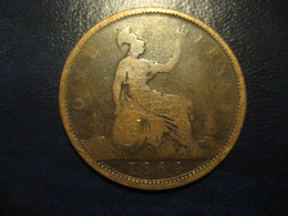 One Penny 1864 Queen Victoria Bronze Coin UK England Great Britain - Otros & Sin Clasificación