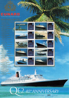 Great Britain - 2008 - Famous Ocean Liners - Queen Elizabeth 2 - Self-adhesive Generic Smilers Sheet, Limited Edition - Personalisierte Briefmarken