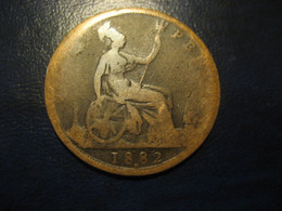 One Penny 1882 Queen Victoria Bronze Coin UK England Great Britain - Autres & Non Classés