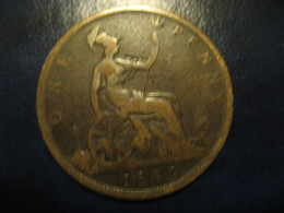 One Penny 1889 Queen Victoria Bronze Coin UK England Great Britain - Otros & Sin Clasificación