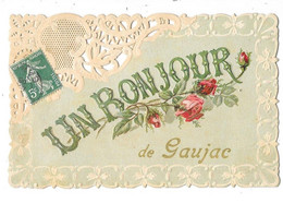 GAUJAC (30) Carte Fantaisie Un Bonjour - Altri & Non Classificati