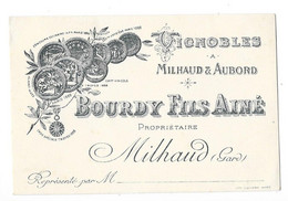 MILHAUD  (30) Carte De Représentant Vignobles Bourdy Fils Ainé Propriétaire - Andere & Zonder Classificatie